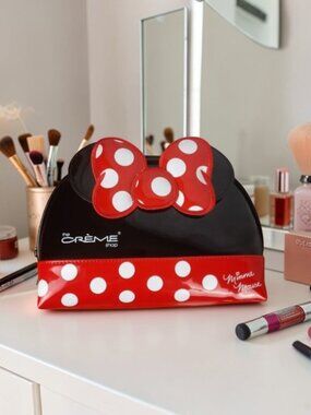 Disney Minnie Mouse Black and Red Polka-Dot Patent Leather Cosmetic Case